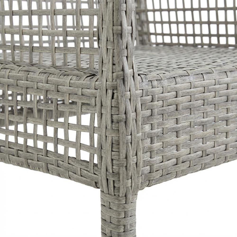 Outdoor Patio Rattan Armchair with Woven Wicker Finish for Garden and Deck