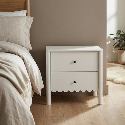 Bedside Nightstand with 2 Drawers in Elegant Finish