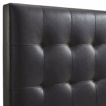 Vegan Leather Queen Headboard in Neutral Tone, Durable Finish, Elegant Design