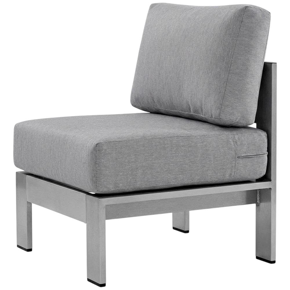 Armless Outdoor Patio Aluminum Chair For Lounge And Relaxation