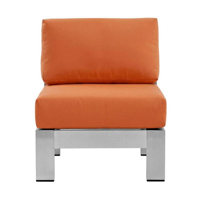 Outdoor Lounge Chair With Aluminum Frame And Armless Design