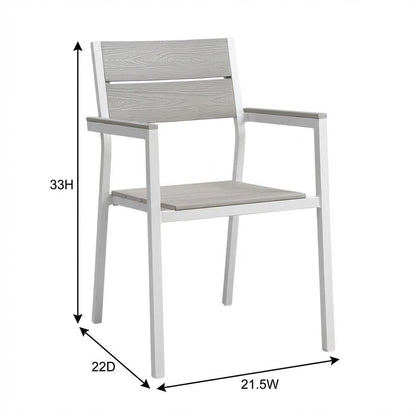 Outdoor Patio Armchair With Armrest And Stackable Design