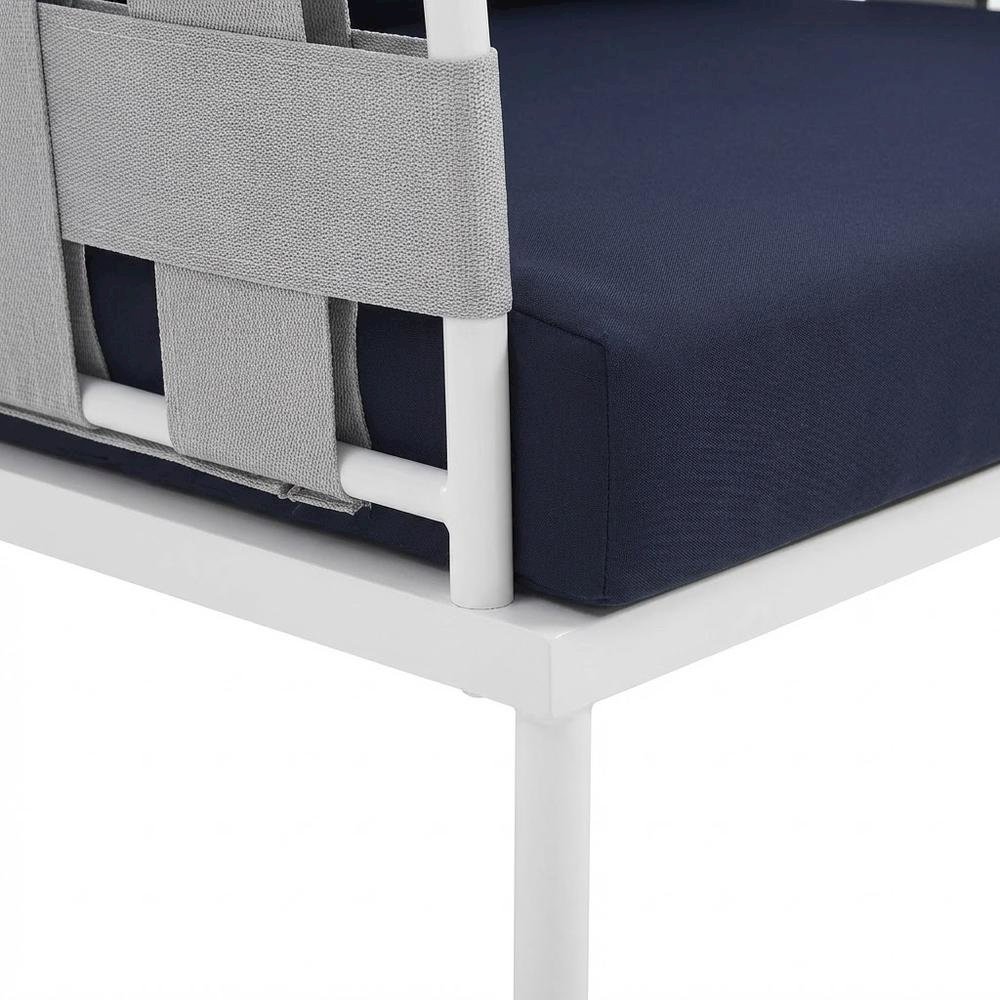 Outdoor Patio Aluminum Armchair With Cushioned Seat And Sleek Design