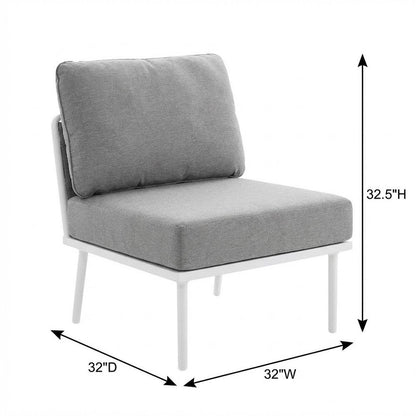 Aluminum Outdoor Lounge Chair With Armless Design And Sturdy Backrest