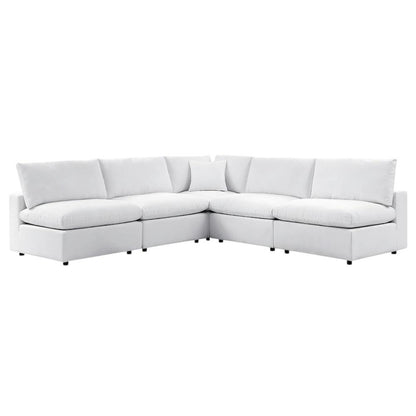 Modern outdoor sectional sofa set with cushions, 5-piece patio furniture