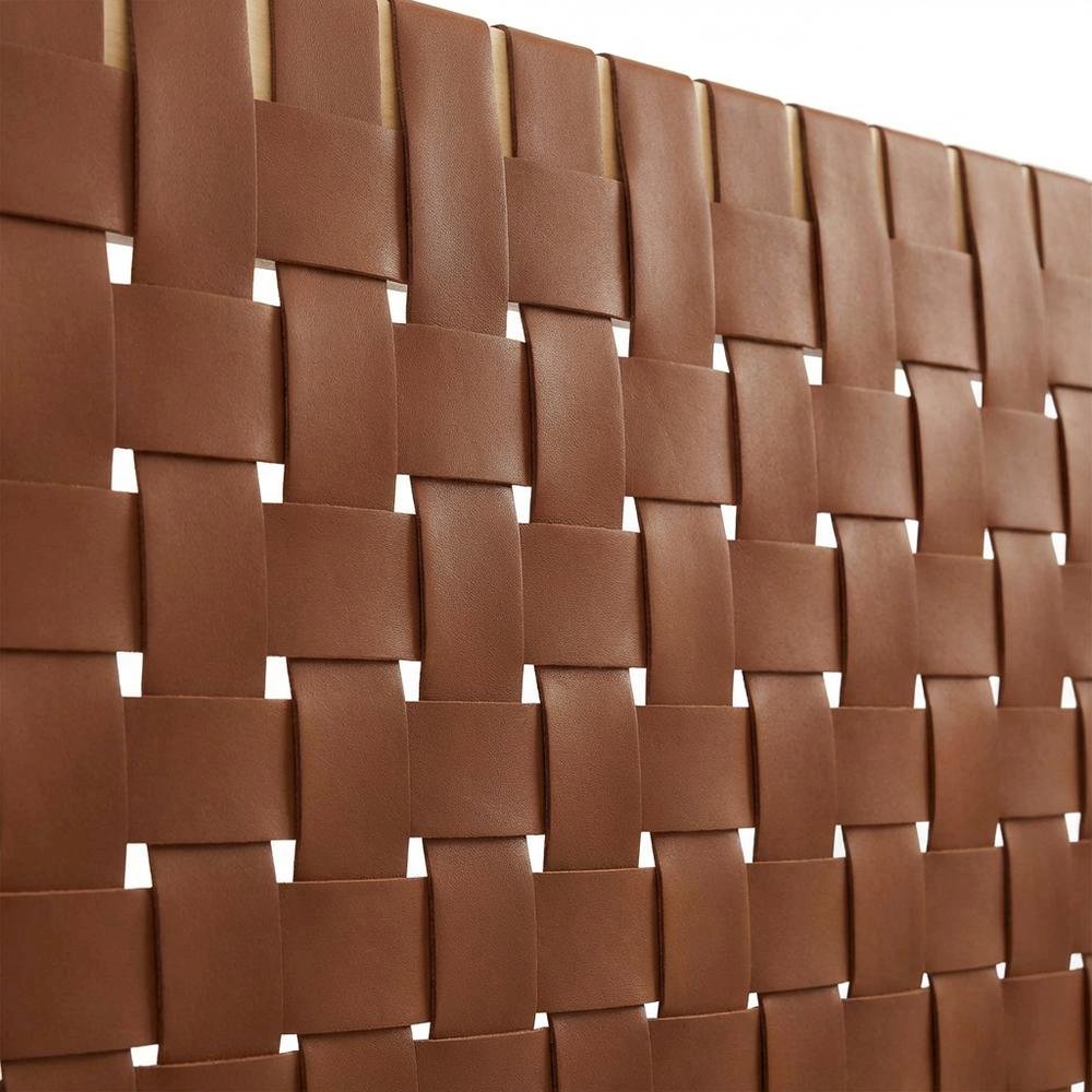 Vegan Leather Twin Headboard Wall-Mount withTexture and Durable Finish