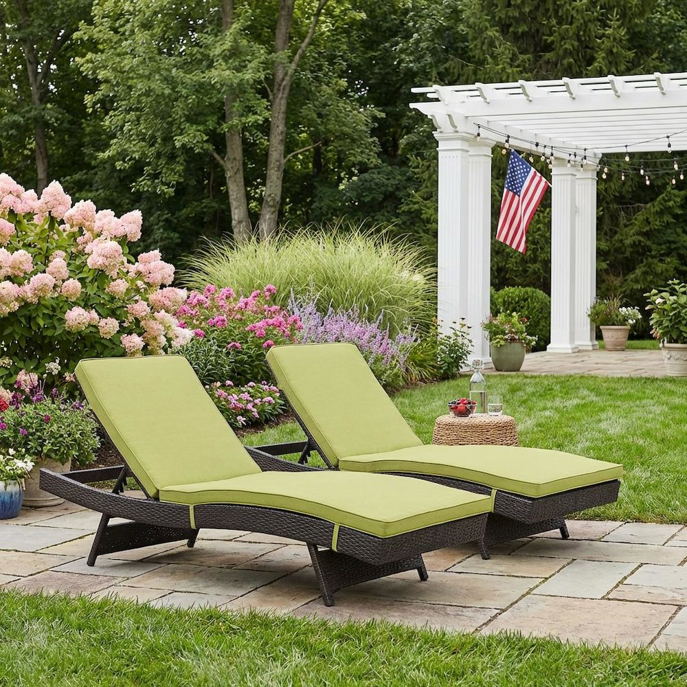 Outdoor Patio Lounge Chair Set Of 2 With Comfortable Cushions, Weather-Resistant