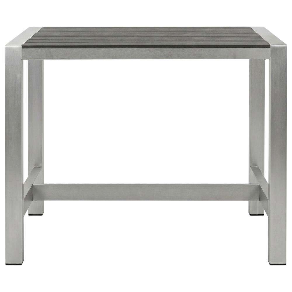 Aluminum Rectangle Outdoor Bar Table With Sturdy Base, Weather-Resistant Finish