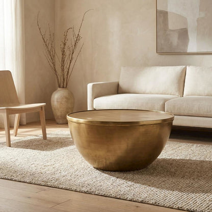 Premium Metal Coffee Table in Brass Finish with Modern Design