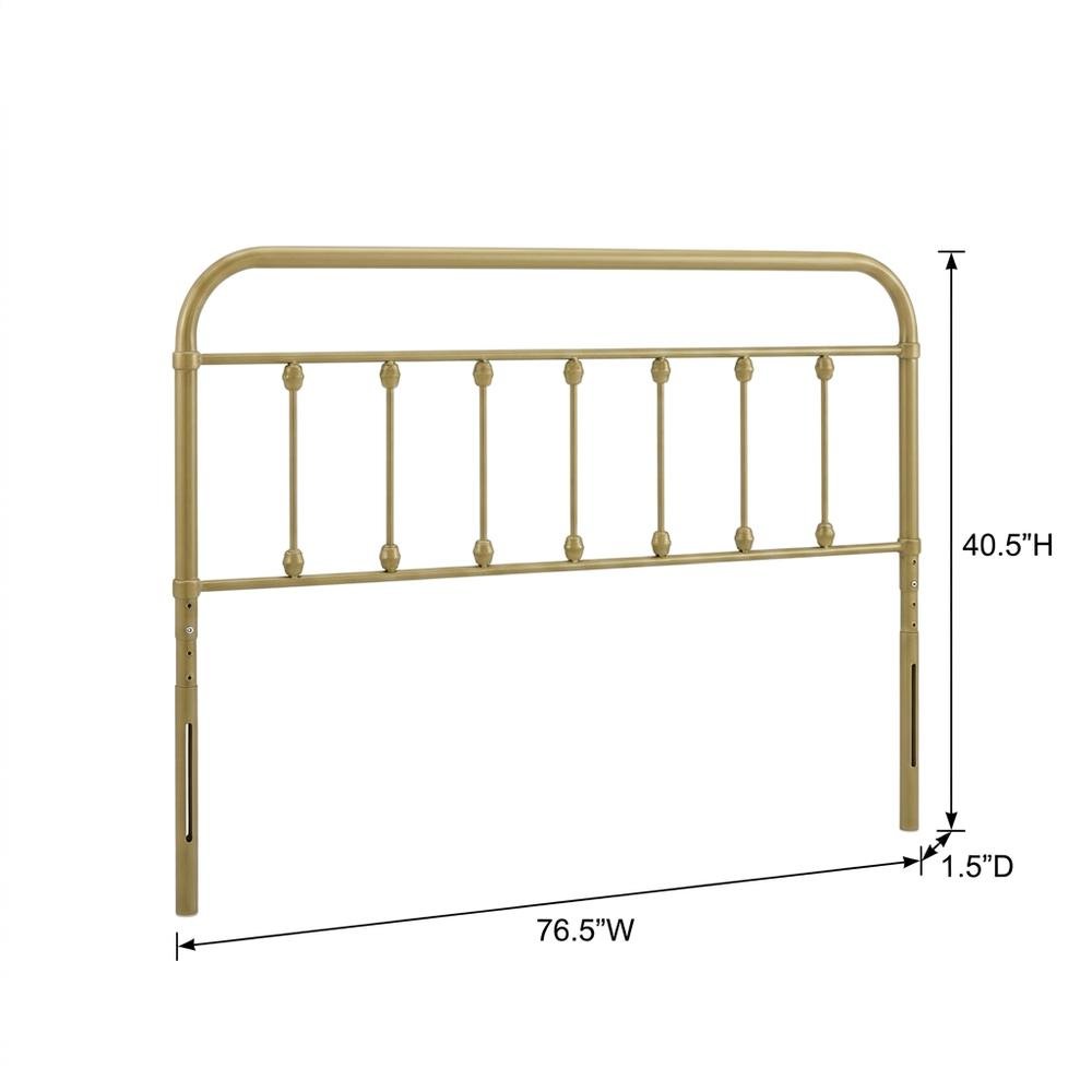 Metal King Size Headboard for Bed Frame, Adjustable-Friendly Style, Gold