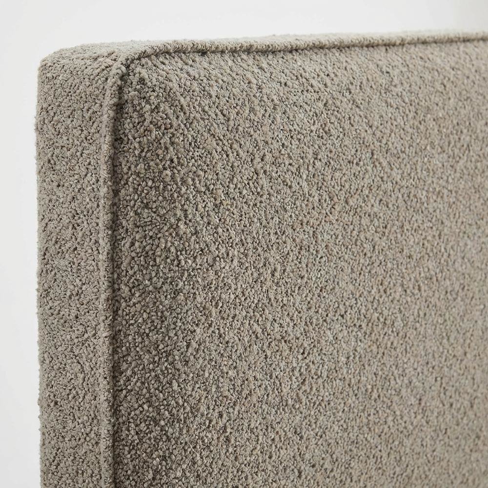 Boucle Fabric King Headboard in Soft Neutral, Padded Upholstery, Durable Frame