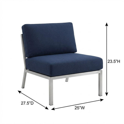 Aluminum Outdoor Lounge Chair With Armless Design And Comfortable Backrest