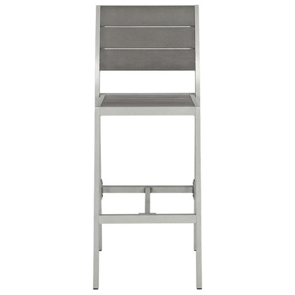 Outdoor Patio Aluminum Armless Bar Stool Set Of 2 With Durable Frame