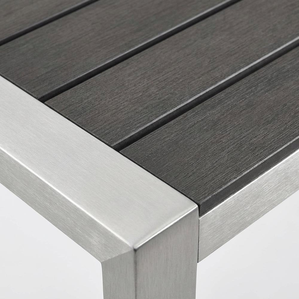 Aluminum Rectangle Outdoor Bar Table With Sturdy Base, Weather-Resistant Finish