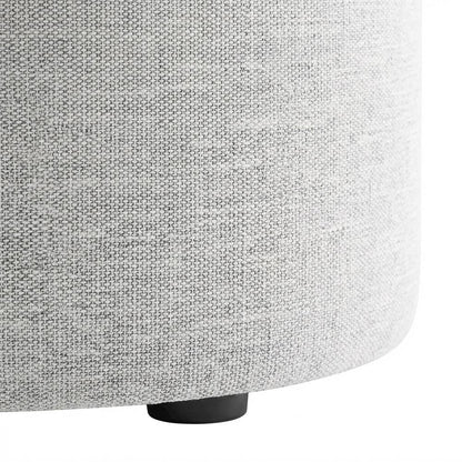 16" Round Heathered Fabric Upholstered Ottoman for Outdoor Living