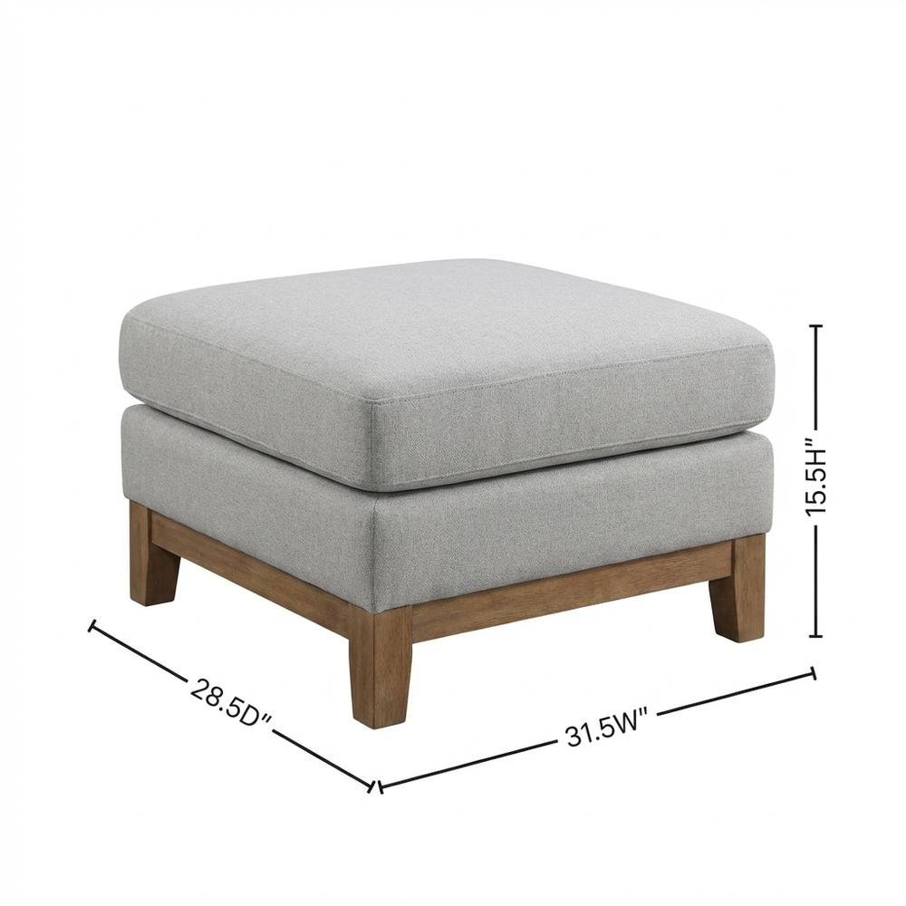 Outdoor Patio Ottoman with Acacia Wood Top and Stylish Design