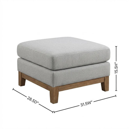 Outdoor Patio Ottoman with Acacia Wood Top and Stylish Design