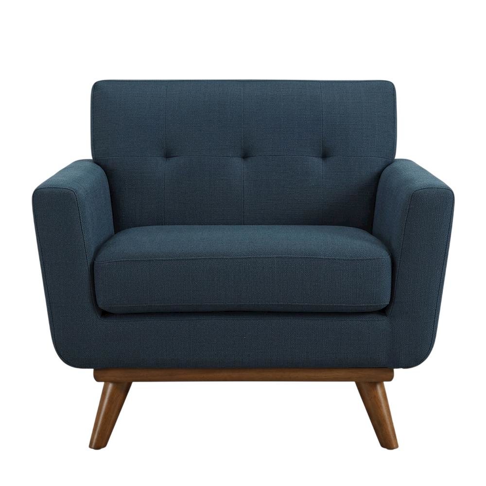 Polyester Armchair and Ottoman Set with Comfortable Cushioned Seating