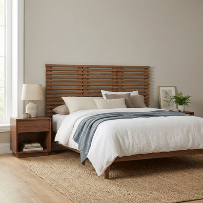 Wall Mount Queen Headboard Set with 3 Pieces and Modern Minimalist Design