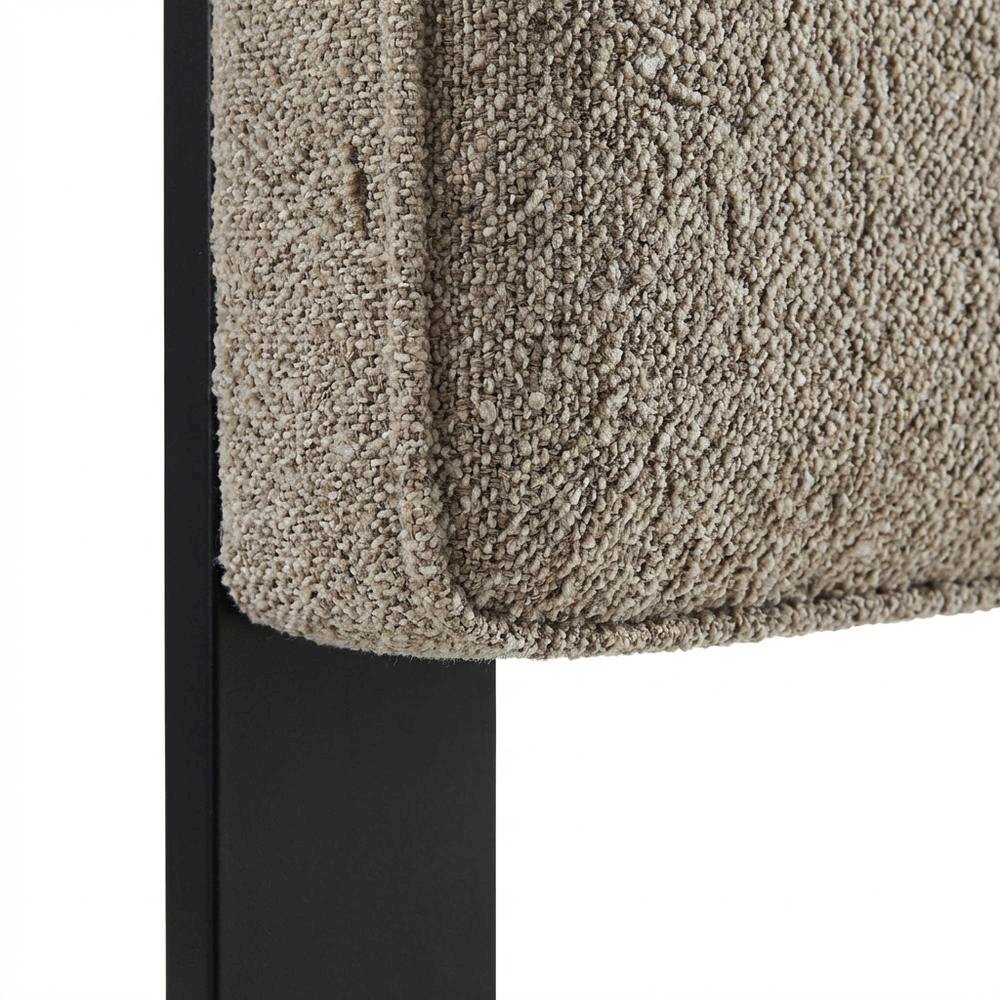 Boucle Fabric King Headboard in Soft Neutral, Padded Upholstery, Durable Frame