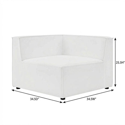 Outdoor Patio Upholstered Sectional Sofa Corner Chair, Armrests, Cushioned Seat