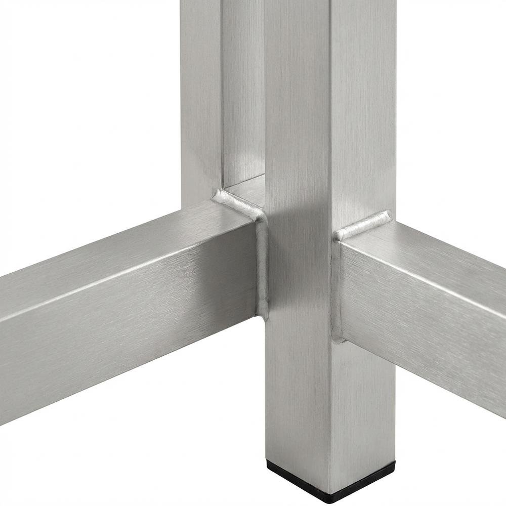 Aluminum Rectangle Outdoor Bar Table With Sturdy Base, Weather-Resistant Finish