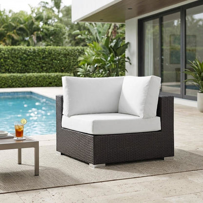 Outdoor Patio Corner Sofa With Cushions For Lounge Space