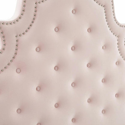 Pink Tufted Velvet Full/Queen Headboard with Plush Upholstery and Durable Frame