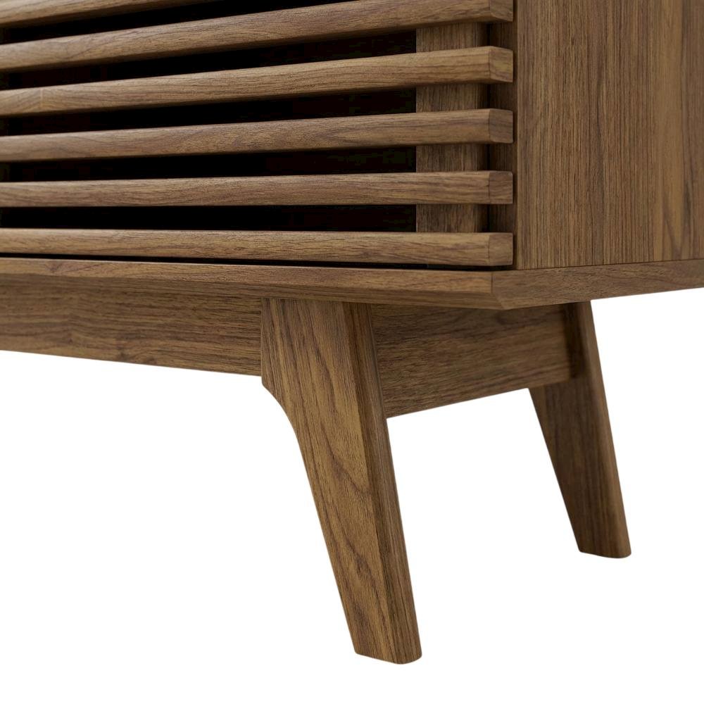 Brown Wood TV Stand Entertainment Center with Spacious Surface