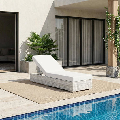 Outdoor Patio Chaise In Weather-Resistant Material With Cushioned Lounge Seat