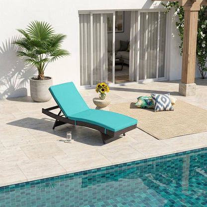 Outdoor Patio Chaise With Cushion For Lounge Comfort