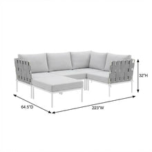 Outdoor Patio Aluminum Sectional Sofa Set With 3 Pieces