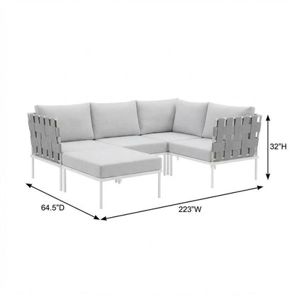 Outdoor Patio Aluminum Sectional Sofa Set With 3 Pieces