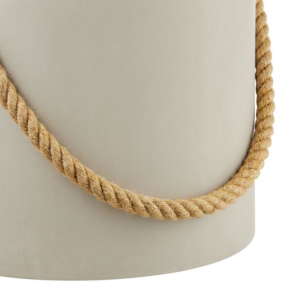 Concrete Side Table With Rope Detail For Indoor And Outdoor Use