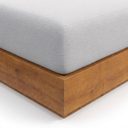 Outdoor Patio Ottoman with Acacia Wood Top and Stylish Design