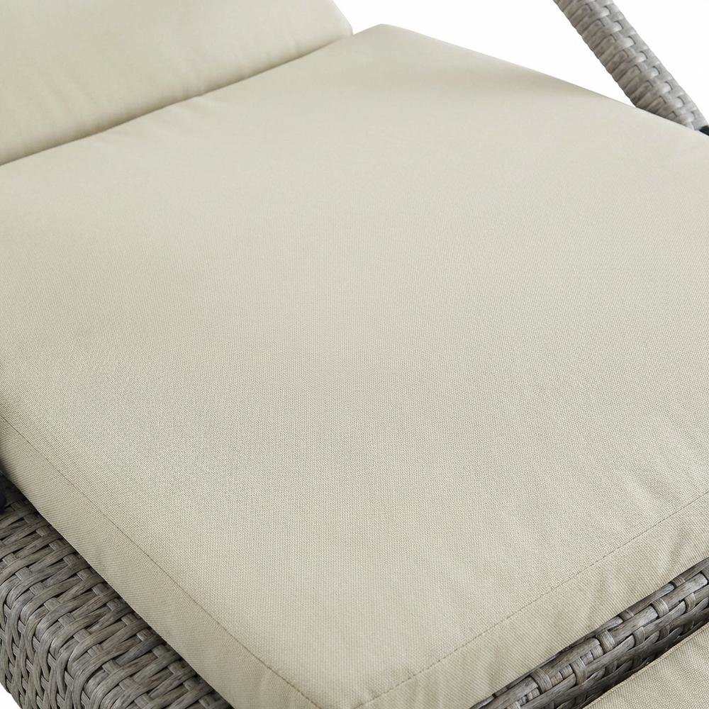 Outdoor Lounge Chair With Wicker Rattan Design And Armrest Support