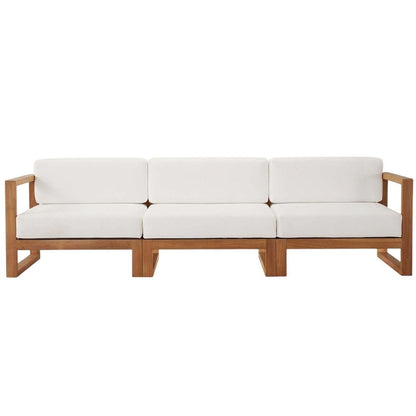 Outdoor Patio Teak Wood Sectional Sofa Set in Finish for Garden and Porch
