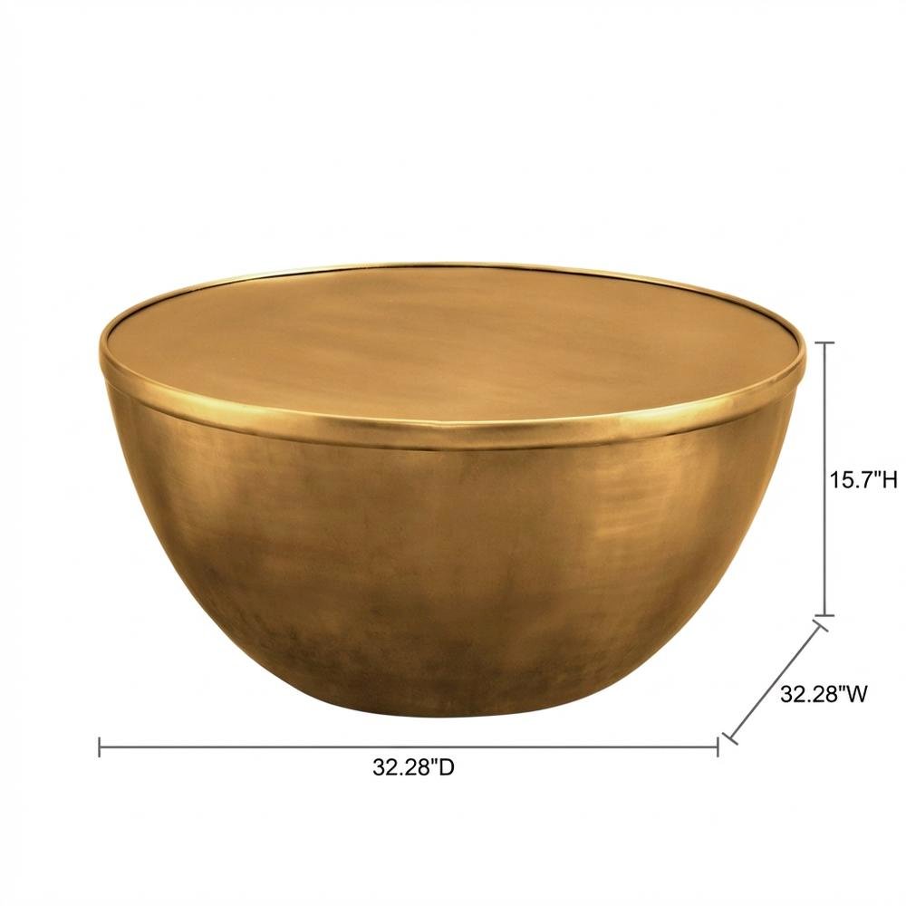 Premium Metal Coffee Table in Brass Finish with Modern Design