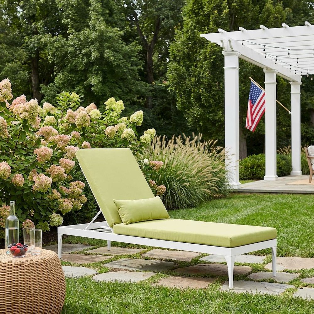 Outdoor Patio Chaise Lounge Chair With Cushion For Outdoor Relaxation
