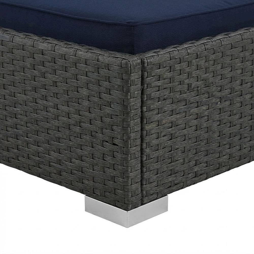 Outdoor Patio Double Chaise With Cushioned Seat And Sturdy Frame