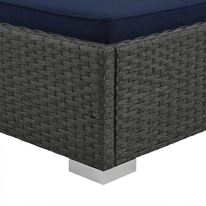Outdoor Patio Double Chaise With Cushioned Seat And Sturdy Frame
