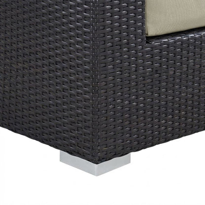 Outdoor Patio Armchair With Cushions And Armrests For Garden Lounge