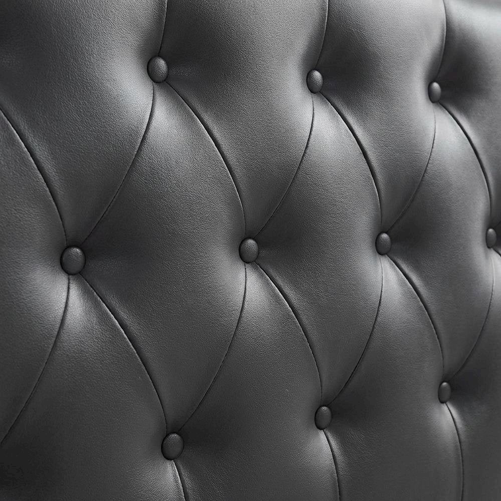 Upholstered Vinyl Queen Headboard with Supportive Padding and Stylish Design