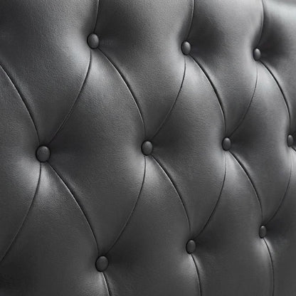 Upholstered Vinyl Queen Headboard with Supportive Padding and Stylish Design