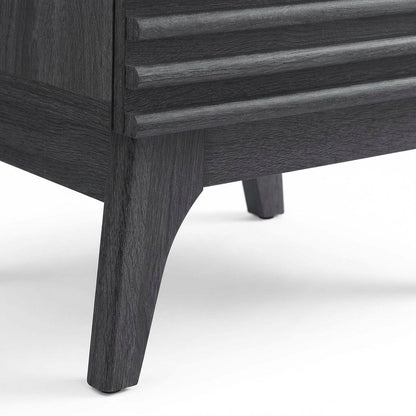Nightstand in Gray Tone with Contemporary Design, Sturdy Base, Sleek Finish