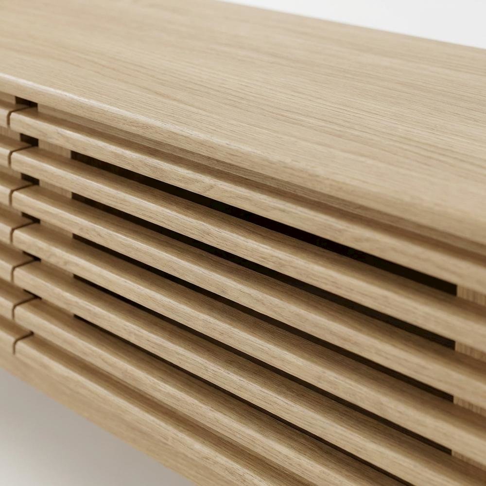 Brown wood TV stand with sleek design and sturdy construction