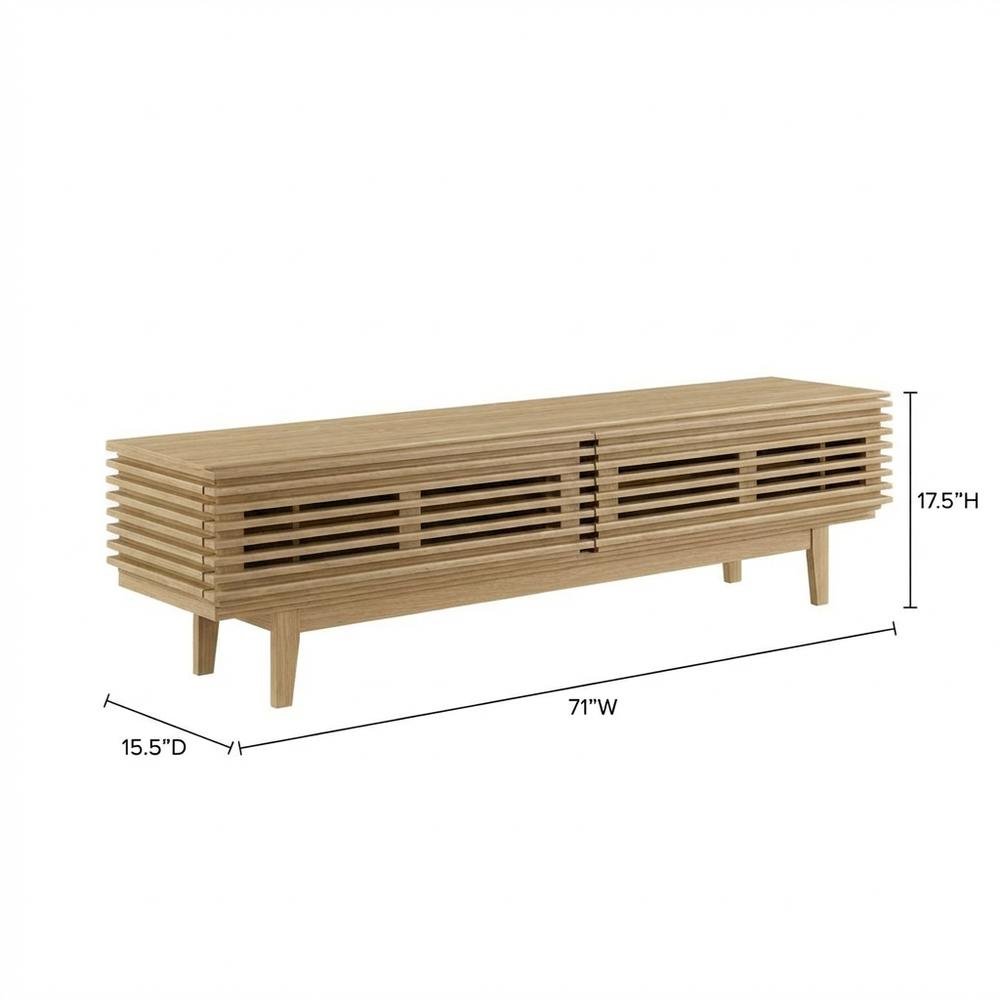 Brown wood TV stand with sleek design and sturdy construction