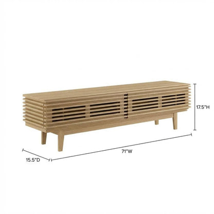 Brown wood TV stand with sleek design and sturdy construction