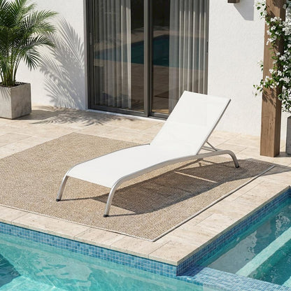 Outdoor Lounge Chair With Aluminum Frame And Slim Profile
