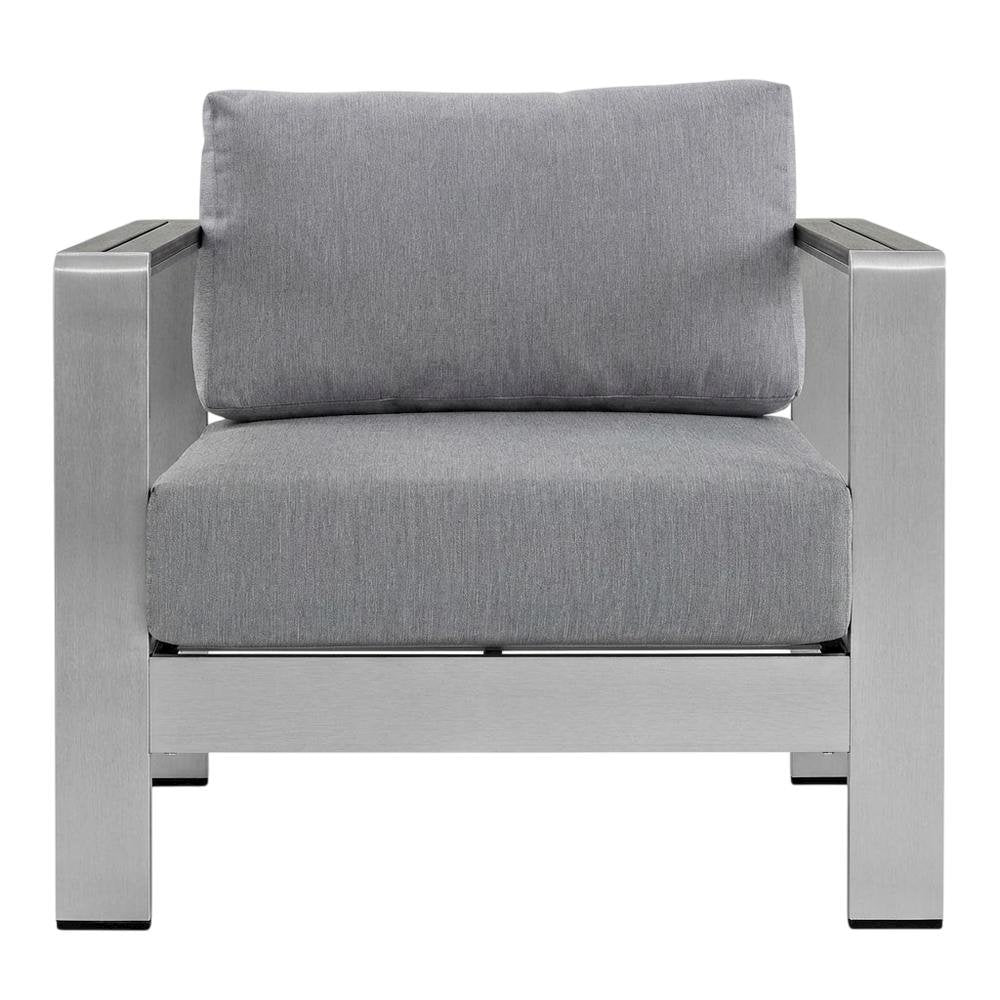 Aluminum Outdoor Lounge Armchair With Armrest And Sturdy Frame